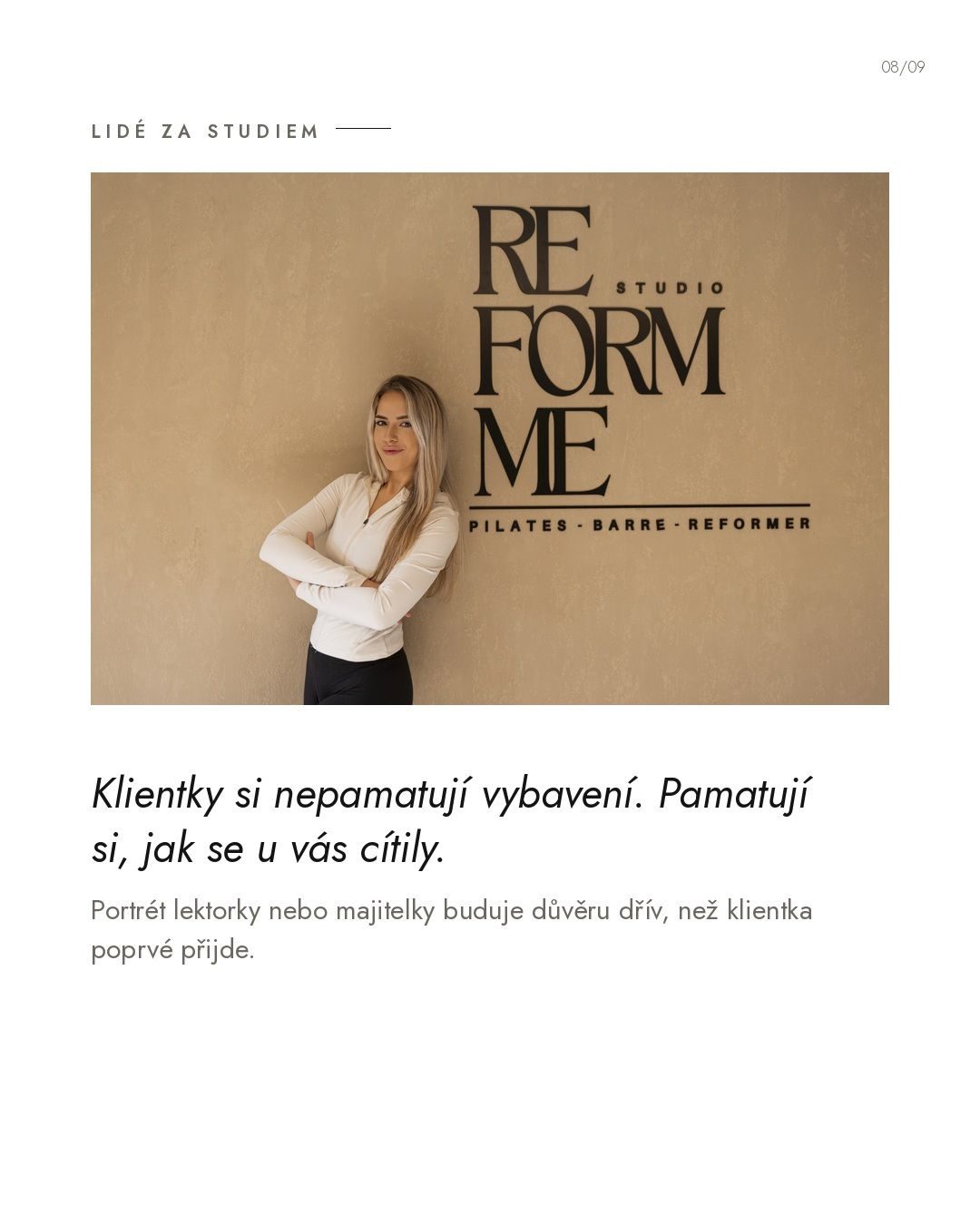Lidé za studiem – portrét majitelky